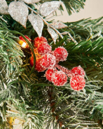 Werchristmas Green And Red Pre-Lit Decorated Frosted Garland 9 Ft - thumbnail 6