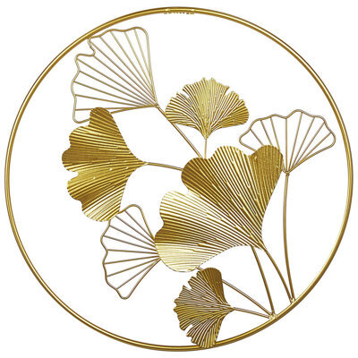 Beliani Wall Decor Flower Bismuth Metal 45 Cm Gold - image 1