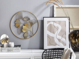Beliani Wall Decor Flower Bismuth Metal 45 Cm Gold - thumbnail 2