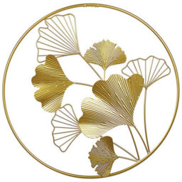 Beliani Wall Decor Flower Bismuth Metal 45 Cm Gold - thumbnail 1