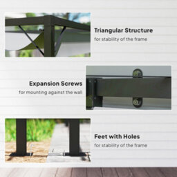 Matteo 3X3M Grey Retractable Sliding Canopy Pergola - Uv & Rain Resistant Garden Shade - thumbnail 6