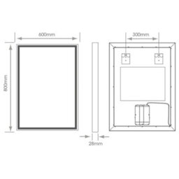 FNX Bathrooms Stratford 600X800mm Rectangular Led Bathroom Mirror With Tunable White, Dimmable & Demister Pad - thumbnail 5
