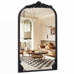 Costway Antiqued Gold Wall Mirror 76 Cm X 51 Cm Dramatic Arched Mirror W/ Baroque Ornate Frame - thumbnail 3