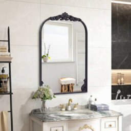 Costway Antiqued Gold Wall Mirror 76 Cm X 51 Cm Dramatic Arched Mirror W/ Baroque Ornate Frame - thumbnail 7