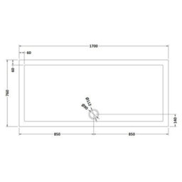 Royal Bathrooms 1700 X 760mm Rectangular Stone Shower Enclosure Tray With Riser Kit Gloss White 40mm Slimline - thumbnail 8