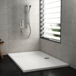 Royal Bathrooms 1700 X 760mm Rectangular Stone Shower Enclosure Tray With Riser Kit Gloss White 40mm Slimline - thumbnail 4