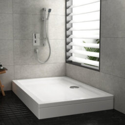 Royal Bathrooms 1700 X 760mm Rectangular Stone Shower Enclosure Tray With Riser Kit Gloss White 40mm Slimline - thumbnail 3