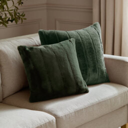 furn. Furn Empress Faux Fur Polyester Filled Cushion, Pine Green, 45 X 45Cm - thumbnail 6