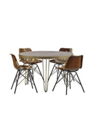 Worcester Adaman Live Edge Matching Cowhide Dining Chair (Pack Of 2) - thumbnail 3