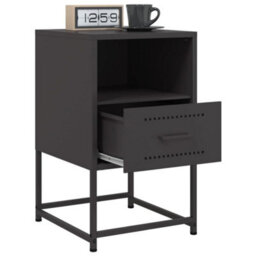 Berkfield Bedside Cabinets 2 Pcs Black 36X39X60.5 Cm Steel - thumbnail 4