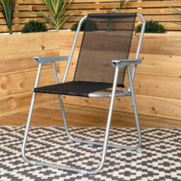 Samuel Alexander 6 Person Garden Furniture Patio Set Table, 6 Chairs & Parasol With Black Glass - thumbnail 9