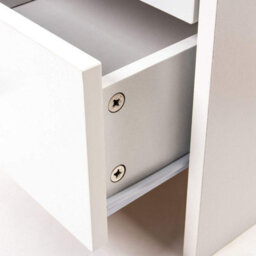 Home Treats Chest Of 3 Drawers White Bedside Table Metal Handles And Runner - thumbnail 6