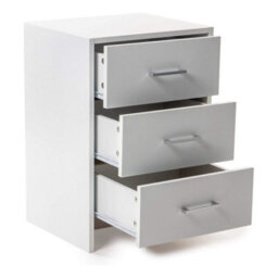Home Treats Chest Of 3 Drawers White Bedside Table Metal Handles And Runner - thumbnail 5