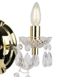 First Choice Lighting Clear Acrylic And Gold Marie Therese Style 2 X 40W Wall Light - thumbnail 5
