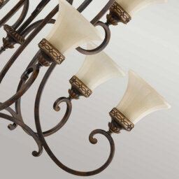 Luminosa Lighting Elstead Drawing Room 9 Light Multi Arm Chandelier Walnut Finish, E27 - thumbnail 4
