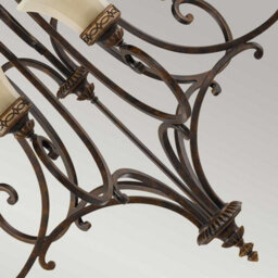 Luminosa Lighting Elstead Drawing Room 9 Light Multi Arm Chandelier Walnut Finish, E27 - thumbnail 3