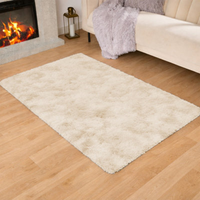Aspire Homeware Non-Slip Tie Dye Cream Shaggy Rug Soft Fluffy, Floor And Kitchen Rug, (L)110Cm X (W)60Cm - image 1