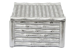Orsina Hiba Large Silver Finish Bamboo Effect Trinket Box - thumbnail 4