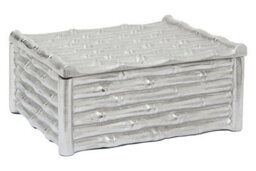 Orsina Hiba Large Silver Finish Bamboo Effect Trinket Box - thumbnail 5