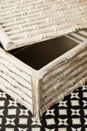 Orsina Hiba Large Silver Finish Bamboo Effect Trinket Box - thumbnail 2