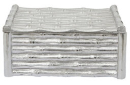 Orsina Hiba Large Silver Finish Bamboo Effect Trinket Box - thumbnail 1