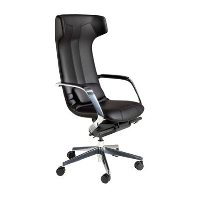 Angel Cerda Black Leatherette  Swivel Office Chair - image 1