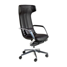 Angel Cerda Black Leatherette  Swivel Office Chair - thumbnail 1