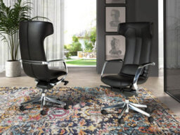Angel Cerda Black Leatherette  Swivel Office Chair - thumbnail 3