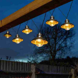 Annibells Set Of 10 Gold Solar Led Shade String Lights  (14069)