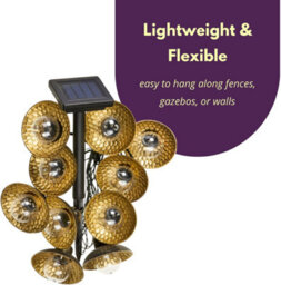 Annibells Set Of 10 Gold Solar Led Shade String Lights  (14069) - thumbnail 3