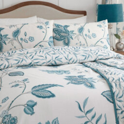 Dreams & Drapes Samira Large Floral Print Teal Quited Bedspread - thumbnail 3