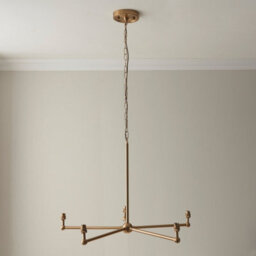 Loops Elegant Brushed Brass 5-Light Pendant Ceiling Light With Vintage White Shades - thumbnail 6