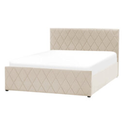 Beliani Ottoman Bed Velvet Rochefort 180 X 200 Cm (Eu Super King) Beige - thumbnail 5