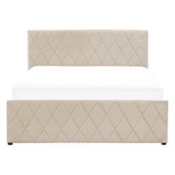 Beliani Ottoman Bed Velvet Rochefort 180 X 200 Cm (Eu Super King) Beige - thumbnail 6
