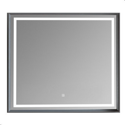 Homestylestore 750 X 700mm Urban Grey Wall Mounted Waterproof Led Bathroom Mirror - image 1