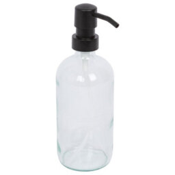 Harbour Housewares 500Ml Glass Soap Dispenser - Clear Bathroom Kitchen Spa Refillable Hand Wash Or Lotion Bottle With Pump