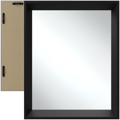 Tectake Wall Mirror Elina - Rectangular, With Plastic Frame, Includes Mounting Materials 40.6 X 50.8 Cm - Black - image 1