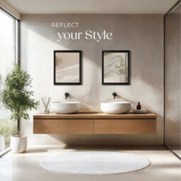 Tectake Wall Mirror Elina - Rectangular, With Plastic Frame, Includes Mounting Materials 40.6 X 50.8 Cm  - Black - thumbnail 7