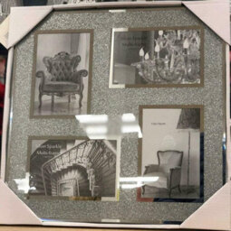 Deenz Crushed Jewel Crystals Photo Frame Silver Mirrored Diamante Picture Frame (4 Picture Frame) - thumbnail 3