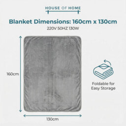 House Of Home Heated Electric Throw Sherpa Blanket 180 X 130Cm Digital 10 Heat Settings, Safety Shut Off, Timer, Machine Washable - thumbnail 2
