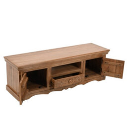 Wyld Haus Brighton Mango Wood Tv Cabinet With 2 Doors, 1 Drawer And 1 Shelf, Whitewashed Finish - thumbnail 5