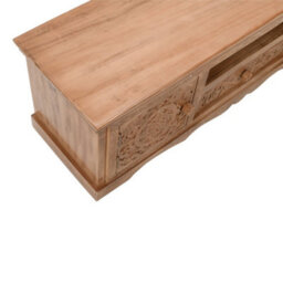Wyld Haus Brighton Mango Wood Tv Cabinet With 2 Doors, 1 Drawer And 1 Shelf, Whitewashed Finish - thumbnail 6