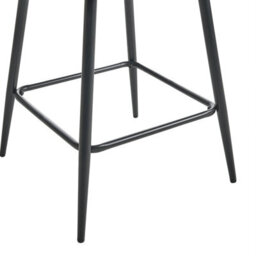 Wyld And Coco Set Of 2 Taupe Velvet Bar Chairs With Armrests And Cut-Out Backrest, Black Metal Legs - thumbnail 7