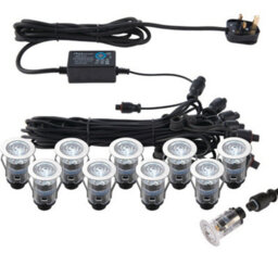 Ip67 Outdoor Decking Plinth Lights 10X 25mm Colour Changing Daylight Blue Lamp