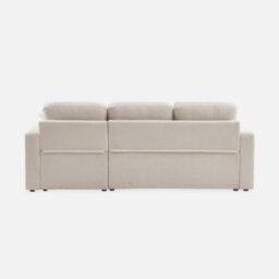 Sweeek - 3-Seater Corner Sofa Bed In White Boucle Ida Boucle White 219X81X68 Cm - thumbnail 7