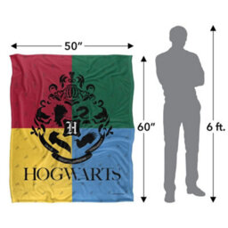 Harry Potter Hogwarts Crest Blanket Multicoloured (One Size) - thumbnail 5
