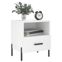 Berkfield Modern Bedside Cabinets 2 Pcs White 40X35X47.5 Cm Engineered Wood - thumbnail 4