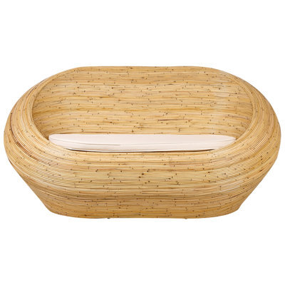 Beliani Garden Sofa 2 Seater Maiori Rattan Natural - image 1