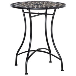 Outsunny 60Cm Mosaic Round Bistro Table Outdoor Garden Side Table, Black - thumbnail 2