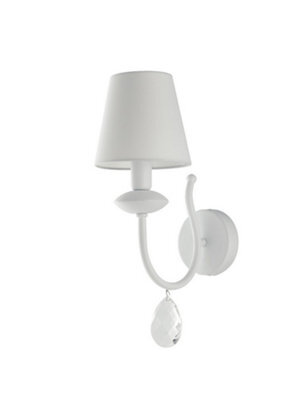 Luminosa Lighting Luminosa Arthur Wall Lamp With Shade White, Fabric Lampshade 15X40X24.5Cm